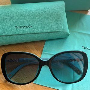 Tiffany & Co Black Sunglasses with Blue Gradient Lens TF4121B 55mm
